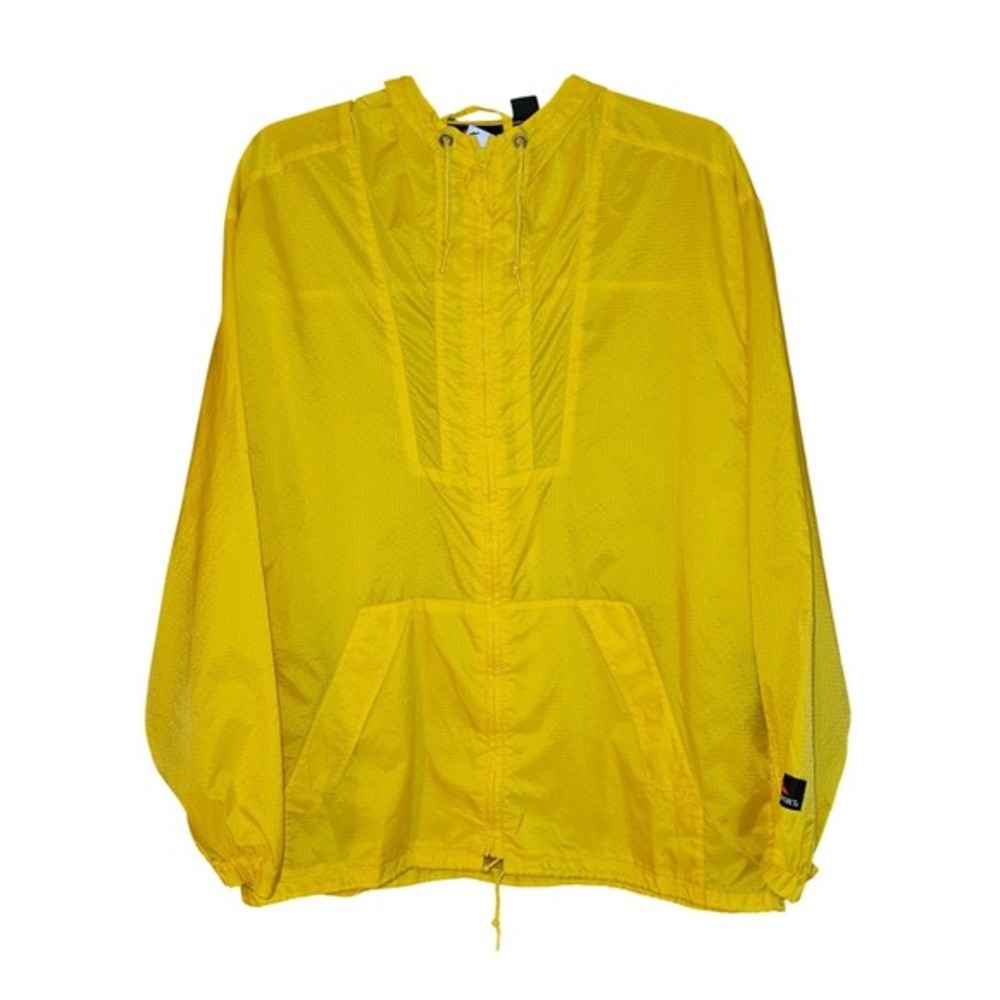 Sierra‎ Sport Mens Yellow Ripstop Nylon Windbreaker Hooded Jacket Lightweight XL